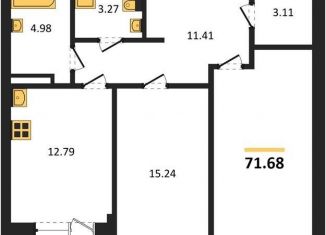 Продается 2-комнатная квартира, 71.7 м2, Воронеж, Электросигнальная улица, 9Ак2, Коминтерновский район