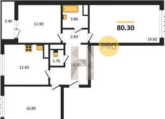 Продаю 3-ком. квартиру, 80.3 м2, Воронеж, Центральный район, улица Шишкова, 140Б/6