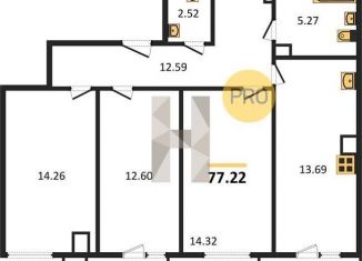 Продажа трехкомнатной квартиры, 77.2 м2, Ростов-на-Дону, улица 23-я Линия, 54с7, ЖК Город у Реки