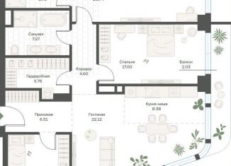 3-ком. квартира на продажу, 112.6 м2, Москва