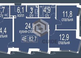 Продам 4-ком. квартиру, 87.6 м2, Москва, ЮЗАО, Большая Черёмушкинская улица, 25с14