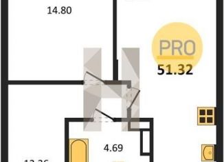 Продам однокомнатную квартиру, 51.3 м2, Воронеж