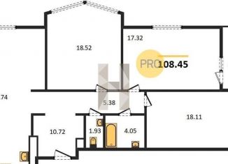 Продам 3-ком. квартиру, 108.5 м2, Ростов-на-Дону, бульвар Комарова, 28