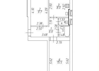 Продается 2-ком. квартира, 43.3 м2, посёлок Шушары, Московское шоссе, 256к1