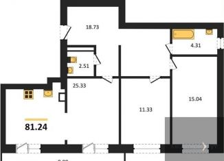 Продам двухкомнатную квартиру, 81.2 м2, село Александровка