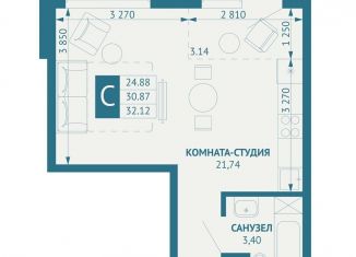 Квартира на продажу студия, 43.5 м2, Краснодарский край