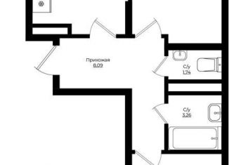 2-ком. квартира на продажу, 59.6 м2, Краснодарский край, жилой комплекс Европа Клубный Квартал 9, лит1