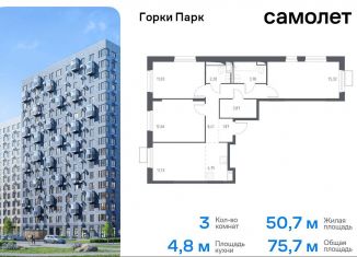 Продажа трехкомнатной квартиры, 75.7 м2, Московская область