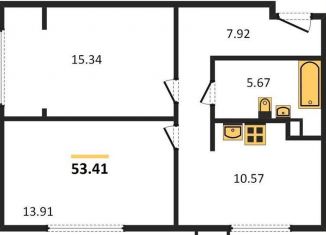 Продам 2-ком. квартиру, 53.4 м2, Новосибирск, Красногорская улица