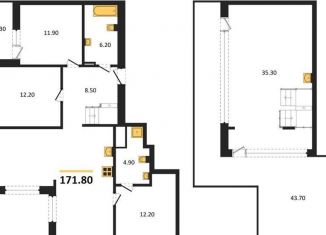 Трехкомнатная квартира на продажу, 171.8 м2, Новосибирск, метро Октябрьская