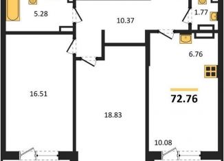 Продается двухкомнатная квартира, 72.8 м2, Воронежская область