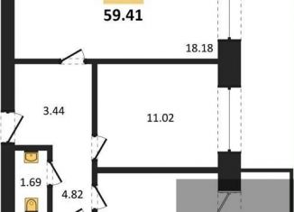 Продаю 2-ком. квартиру, 59.4 м2, Воронежская область