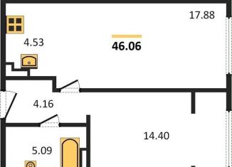 Продаю 1-комнатную квартиру, 46.1 м2, Новосибирск, Красногорская улица