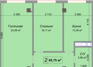 Продается 2-комнатная квартира, 65.8 м2, Нальчик, улица Тарчокова, 135Г, район Затишье