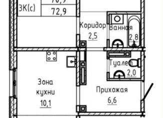 Продажа трехкомнатной квартиры, 72.9 м2, Барнаул, Индустриальный район, Павловский тракт, 196Ак1