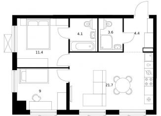 Продается двухкомнатная квартира, 54.2 м2, Екатеринбург, метро Ботаническая