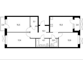 Продается трехкомнатная квартира, 85.7 м2, Екатеринбург, метро Динамо, жилой комплекс Космонавтов 11, 4.2