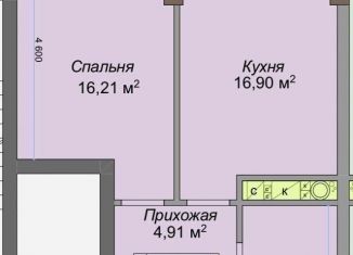 Продам однокомнатную квартиру, 46.2 м2, Нальчик, улица Героя России Т.М. Тамазова, 3