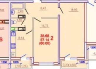 Продается 2-ком. квартира, 61 м2, Краснодарский край, улица Евгении Жигуленко, 25к3