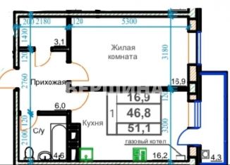 Продается однокомнатная квартира, 51.1 м2, Ессентуки, улица Маяковского, 19А