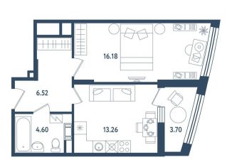 Продаю однокомнатную квартиру, 42.4 м2, Сестрорецк