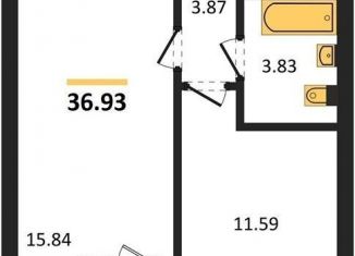 1-комнатная квартира на продажу, 36.9 м2, Воронеж, Ленинский район