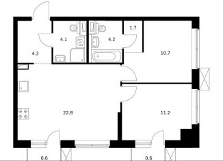 Продажа 2-комнатной квартиры, 60.2 м2, Санкт-Петербург, метро Василеостровская