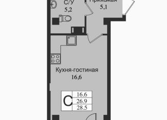 Продам квартиру студию, 29 м2, Всеволожск