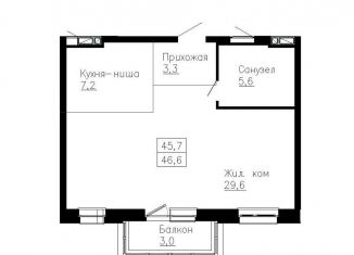 Продажа 2-комнатной квартиры, 46.6 м2, Приморский край