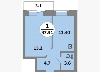 Продам однокомнатную квартиру, 37.3 м2, Красноярск, Соколовская улица, 52