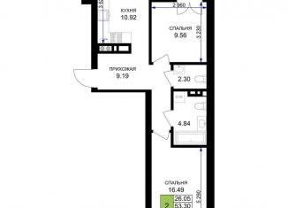 Продам 2-ком. квартиру, 57 м2, Калининградская область