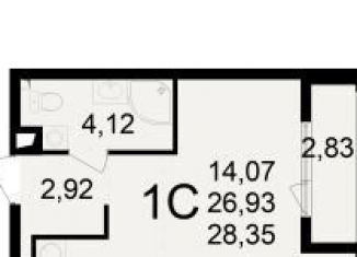 Продам 1-ком. квартиру, 28.4 м2, Рязань, Железнодорожный район