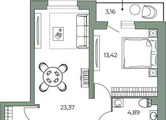 Продается двухкомнатная квартира, 42.9 м2, Санкт-Петербург, Невский район, Русановская улица, 20к1