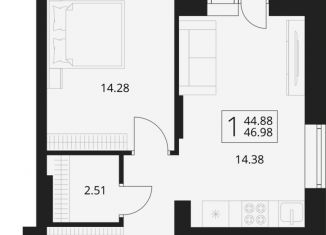 Продажа однокомнатной квартиры, 47 м2, посёлок Путёвка, территория садоводческого общества Снежка, 1023