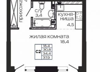 Квартира на продажу студия, 38 м2, Ростов-на-Дону, Пролетарский район, улица Ченцова