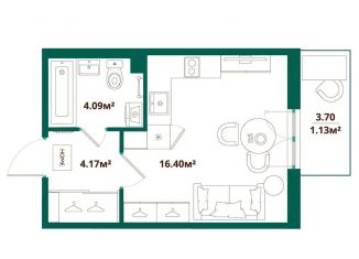 Продам квартиру студию, 25.8 м2, Ленинградская область, Большая Балтийская улица, 10к1