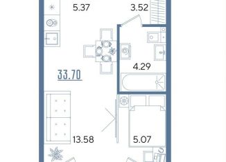 Продам квартиру студию, 33.7 м2, Казань, Авиастроительный район