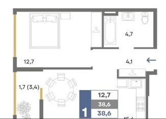 Продажа однокомнатной квартиры, 38.6 м2, Крым, улица Крымской Весны, 1к1