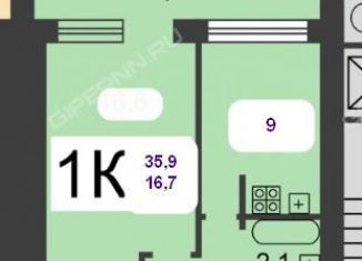 1-ком. квартира на продажу, 32.8 м2, Нижний Новгород, проспект Ленина, 104, метро Комсомольская