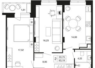 Продаю 2-ком. квартиру, 63.2 м2, Апрелевка, жилой комплекс Времена Года, к12