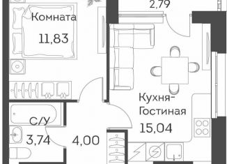 Двухкомнатная квартира на продажу, 36 м2, Москва, ЖК Аквилон Бисайд