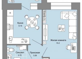 Продаю 1-комнатную квартиру, 33 м2, село Первомайский, ЖК Знак