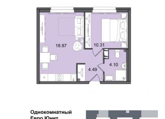 1-комнатная квартира на продажу, 37.8 м2, Санкт-Петербург, метро Купчино