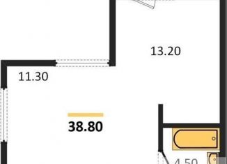 Продажа 1-комнатной квартиры, 38.8 м2, Новосибирск, Красный проспект, 220, ЖК Нобель