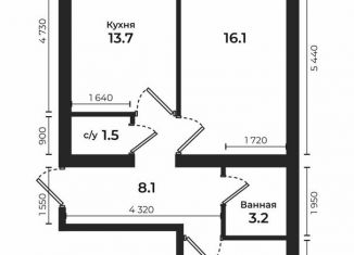 Двухкомнатная квартира на продажу, 58.4 м2, Невинномысск