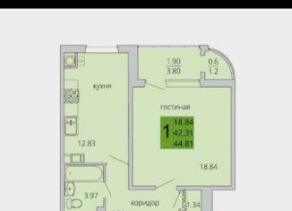 Продается однокомнатная квартира, 44.8 м2, Калуга, жилой комплекс Кречетников Парк, 15, ЖК Кречетников Парк