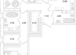 Продаю 3-комнатную квартиру, 95.8 м2, Санкт-Петербург, Планерная улица, 99, метро Комендантский проспект