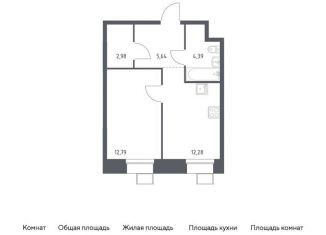 Продаю однокомнатную квартиру, 37.4 м2, поселение Мосрентген, многофункциональный комплекс Тропарево Парк, к2.4