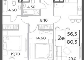 Продажа трехкомнатной квартиры, 80.3 м2, Москва, проспект Генерала Дорохова, вл1к1, метро Раменки