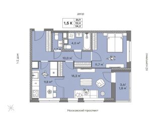 Продам 2-комнатную квартиру, 54.2 м2, Набережные Челны